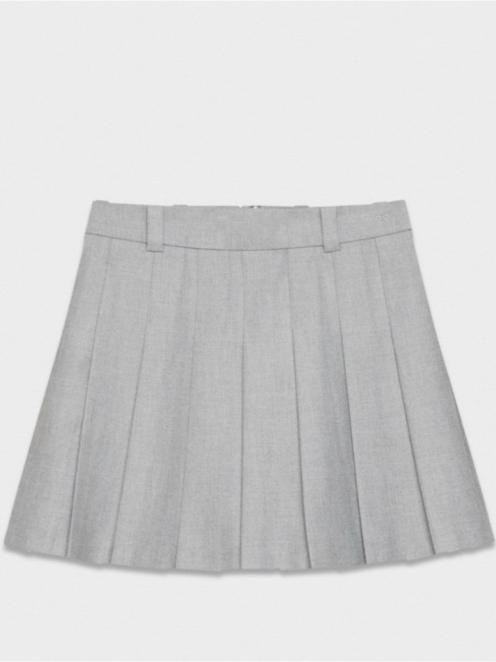 Sunday Best Light Gray Pleated Mini Skirt